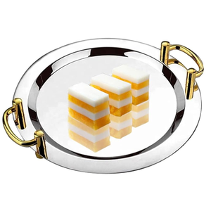 Plateau de service de nourriture en acier inoxydable au design unique plateaux personnalisés pour hôtel couleur argent Design moderne accessoires pour la maison - Product Image 2