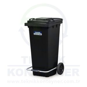Conteneur de déchets en plastique noir de luxe Offre Spéciale de 120L avec la pédale meilleur produit pour la structure debout d'induction d'utilisation extérieure - Product Image 3