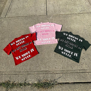 Đồ họa màu Đỏ <span class=keywords><strong>t</strong></span> Áo sơ mi đi Getter in thời trang dạo phố ngắn tay áo bông Tee - Product Image 6