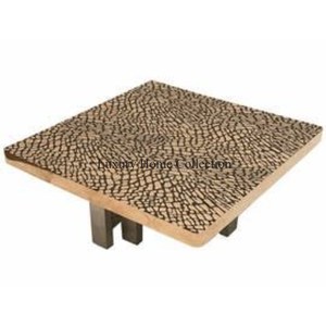 Mesa de centro de metal hecha a mano de diseño único, mesa de centro de aspecto elegante de diseñador de sombra antigua de latón con tapa de cristal transparente - Product Image 5