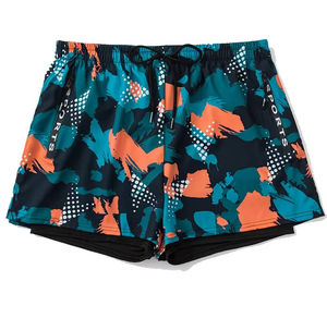 2025 pantalones cortos de gimnasio de secado rápido para hombre patrón sólido cintura media traje de baño de playa de verano personalizado con bolsillo al por mayor - Product Image 1