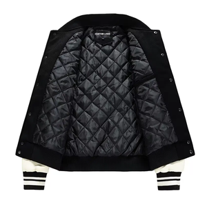 Chaqueta Bomber de Lana Personalizada para Hombre, Forro Acolchado, Parches de Chenilla a la Moda, Estilo Universitario - Product Image 2