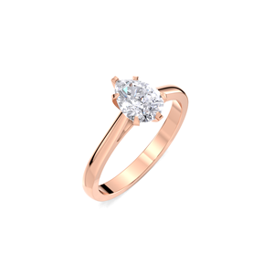 Bague de fiançailles solitaire en diamant de laboratoire taille poire 1 carat certifié IGI en or jaune/blanc et or rose 9 carats - Product Image 2