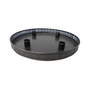 Forme ronde fer métal avent bougeoir noir fini pour la maison et la fête de noël éclairage décoration en gros en vrac - Product Image 1