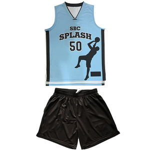 Uniforme de baloncesto personalizado sin mangas para equipos masculinos, conjunto de camisetas y pantalones cortos, 100% poliéster sublimado. - Product Image 2