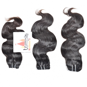 100% <b>Cheap</b> Processing None Weaving Raw Cuticle Aligned Bundle Indian temple Natural Color Hair Black Women Human Hair <b>Extensions</b> - Product Image 1