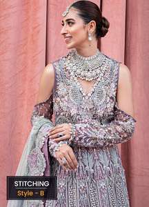 Elegant Modern <b>Chiffon</b> Lace Embroidered Ball Gown Formal <b>Maxi</b> <b>Dress</b> for Women Pakistani Indian Occasion Wear - Product Image 3
