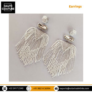 Soirée porter des bijoux de mode pour femmes faites à la main perles d'ivoire lustre boucles d'oreilles au meilleur prix compétitif de l'Inde - Product Image 2
