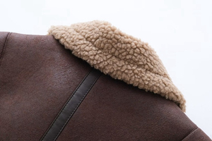 Veste en cuir d'agneau véritable pour femme, mode hiver 2025, personnalisée, style chaud, col en fourrure, veste en cuir pour le jour de l'an - Product Image 5