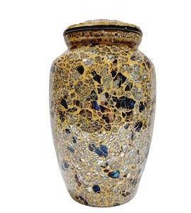 Gold Reef Aluminum Hand Made Funeral <b>Urn</b> for Human Ashes <b>Large</b> Adult Size Burial <b>Urn</b> Hand Applied Individual Custom Size <b>urn</b> - Product Image 4