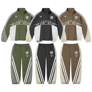 Chándal personalizado para hombre, conjunto cortavientos de nailon, chaqueta deportiva, chándal con cremallera, rompevientos, chándales de Color negro para hombre - Product Image 1