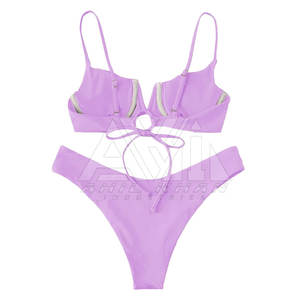 Conjunto de Bikini para Mujer al por Mayor, Alta Calidad, Spandex/Poliéster, Transpirable, Secado Rápido, Colores Personalizados, Diseño Profesional Frontal - Product Image 2