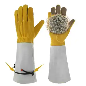 户外护手花园工作手套透气皮革涂层花园手套