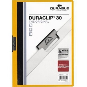 Durable DURACLIP 30 Din A4 Hard Plastic <b>Clipboard</b> with Orange Back Cover and Black Clip Durable Product - Product Image 1
