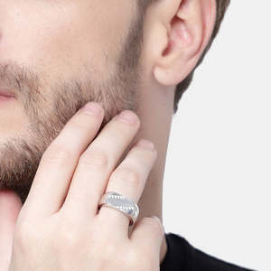 Bague CLARA en argent sterling 925, plaquée rhodium et or, avec zircon serti et technologie d'incrustation, bijoux authentiques - Product Image 4