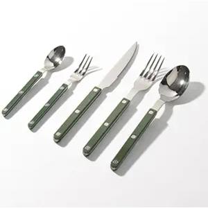 Juego de 5 Cubiertos de Acero Inoxidable, Cubiertos, Cuchara, Tenedor, Cuchillo, Cocina Perfecta, Lavavajillas, Plateado, Color Plateado, Mango Liso - Product Image 2