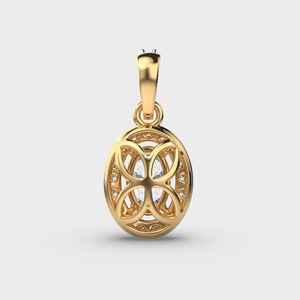 Elegante Collar con Colgante de Diamante Cultivado en Laboratorio de 1 Quilate, Corte Ovalado, Claridad VS, Color EF, en Oro Amarillo de 14K, Joyería Fina para Mujer - Product Image 4