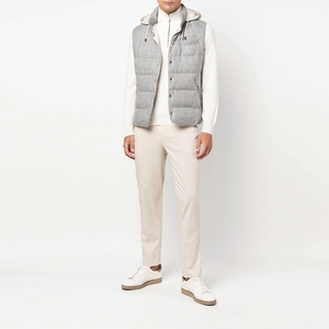 Gilet d'hiver décontracté réversible pour homme avec capuche, veste matelassée sans manches avec fermeture éclair et col en mousse - Product Image 6