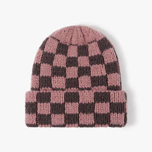 Gorro de invierno de punto liso con diseño personalizado para hombres y mujeres, estilo holgado cálido con impresión Digital - Product Image 1