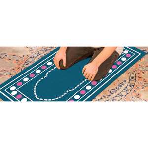 Alfombra de Oración Islámica Azul: Decoración Musulmana para el Hogar, Accesorios para Mezquita, Alfombra Delgada No Tejida - Product Image 3