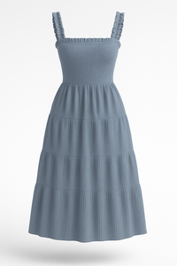 Vêtements pour femmes en gros, corsage smocké, à volants, décontracté, longueur genou, respirant, court, été, vintage, long, fournisseur d'usine, marques - Product Image 6