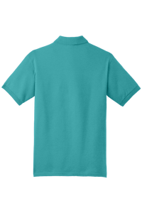 เสื้อยืดโปโลผู้ชายน้ำหนักมาก220-280gsm โลโก้ได้ตามต้องการเสื้อยืดกอล์ฟปักลายเสื้อลำลองแบบถักสีพื้น - Product Image 2