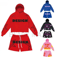 Conjunto de Sudadera con Capucha y Pantalones Deportivos de 2 Piezas para Hombre con Logotipo Personalizado OEM, Ropa Urbana Reversible Ecológica de Poliéster/Algodón