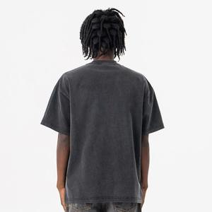 OEM Wholesale <b>Men's</b> 2025 Summer Short-sleeve T-shirt Street Vintage Letter Printed Casual Oversized Style Knitted <b>Mens</b> <b>Top</b> - Product Image 4