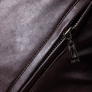 Chaqueta de Cuero para Hombre, Estilo Motero, Chaqueta de Cuero Genuino para Ropa Urbana y Casual - Product Image 3