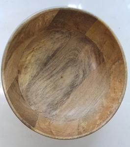 Tazón de Madera de Mango Natural Pulido de Diseño Europeo para Servir Masa, Color para Bodas, Ecológico, para Uso en el Hogar, Hotel y Restaurante - Product Image 1