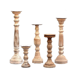 Candelabro de madera Natural, soporte de cera, vela cónica - Product Image 5