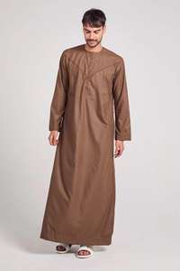 Prière traditionnelle musulmane modeste Abaya broderie Thobe style arabe saoudien pour hommes - Product Image 4