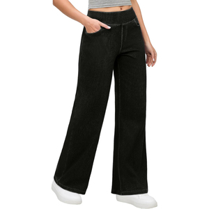 OEM 2025 Venta caliente de algodón transpirable moda mujer Pantalones Casual Cargo mujeres pantalones de mezclilla mujeres pantalones de pierna ancha Jeans - Product Image 1
