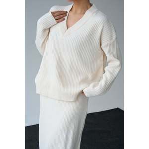 V-Neck <b>Sweater</b> and Skirt <b>Set</b> - Product Image 5