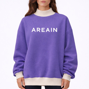 Women's Oversized Mockneck Fleece Casual <b>Winter</b> <b>Top</b> Polyester/Cotton Blend Eco-Friendly Breathable Loose Fit Everyday Comfort - Product Image 2