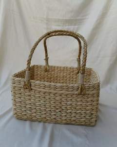 Artisan Made Water Hyacinth Basket For Home Decor <b>Storage</b> With Traditional Handwoven Craft Techniques - Product Image 1