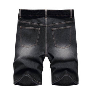 "men's <b>shorts</b> <b>shorts</b> for men Black with grey washed Denim Knee Length <b>Slim</b> <b>Fit</b> Casual Summer Wear" - Product Image 2