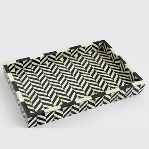 Plateau de service en incrustation d'os artisanal de la meilleure qualité du fabricant direct plateau de Table basse décoratif personnalisé Logo de l'Inde fabriqué en Inde - Product Image 1