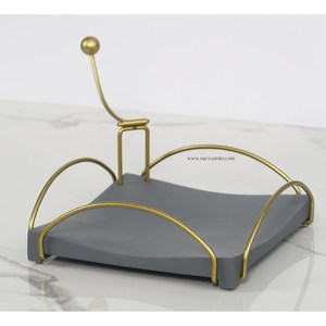 Porte-serviettes en papier moderne en métal avec support mural en fonte lourde pour comptoirs de cuisine et décoration de porte-rouleau de papier toilette de salle de bain - Product Image 3