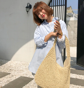 Bolsos de Mano de Paja Hechos a Mano de Primera Calidad, Bolsos de Playa de Macramé Vintage, Directamente del Proveedor Indio - Product Image 4