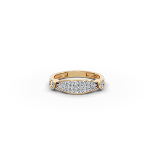 Lab-Grown Half <b>Moon</b> Pave Diamond <b>Ring</b> - Product Image 1