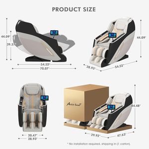 Fauteuil de massage complet, fauteuil de massage en apesanteur, fauteuil inclinable avec fonction de chauffage, modes automatiques, lecteur de musique Bluetooth, massage des pieds - Product Image 2