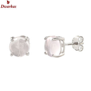 Pendientes de tuerca de piedra de Calcedonia de Plata de Ley 925 hechos a mano, joyería de boda y compromiso para mujeres y niñas, venta al por mayor - Product Image 5