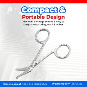 <b>Compact</b> Portable Stainless Steel Bandage Scissors Mini Durable Medical Instrument Manually Powered - Product Image 6