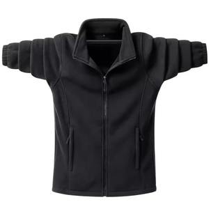 Autumn Winter <b>Men's</b> Outdoor <b>Fleece</b> Jacket with Stand Collar Long Sleeve and Solid Zipper Comfortable and Stylish Outerwear - Product Image 6