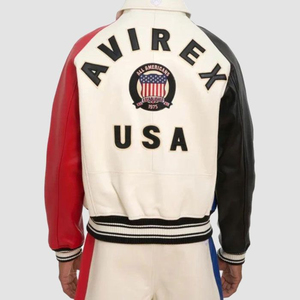 Veste en cuir pour homme de haute qualité Avirex en gros, veste en cuir véritable à fermeture éclair intégrale, best-seller pour homme - Product Image 5