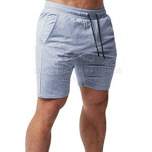 Pantalones Cortos Deportivos para Hombre de Alta Calidad, 100% Algodón, Cintura Media Elástica, Secado Rápido, Color Personalizado, Diseño Sólido, Ropa Casual para Fitness - Product Image 3