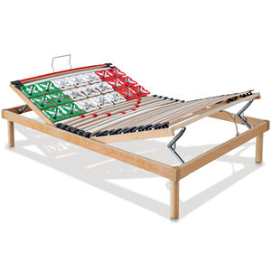 EVERGREENWEB Cadre de lit orthopédique traditionnel en bois massif, réglable manuellement en hauteur, avec régulateurs de hauteur à 4 points, pliable, fabriqué en Italie - Product Image 2