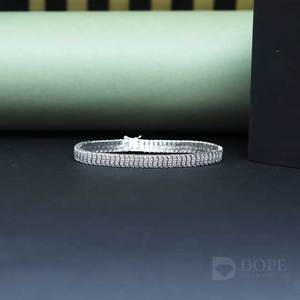 Moissanite Loose Diamond <b>Bracelet</b> In 18kt <b>Solid</b> Gold With Exclusive Design And For Every Occasion - Product Image 4