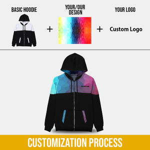 Sudadera con capucha y cremallera completa 3D, algodón 100%, personalizado, venta al por mayor - Product Image 5